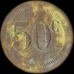 Jeton de 50 centimes de la Cantine Dieumegard du 144e R�giment d'Infanterie - revers