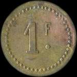 Jeton de 1 franc �mis par la Cantine Montarnal du 151e R�giment d'Infanterie - revers