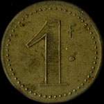 Jeton de 1 franc de la Cantine Blanic du 158e R�giment d'Infanterie - revers