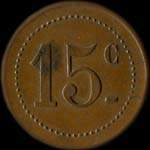 Jeton de 15 centimes du Mess des Sous-Officiers - P�pini�re du 28e r�giment d'Infanterie - revers