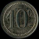 Jeton de 10 centimes du Mess des Sous-Officiers - P�pini�re du 28e r�giment d'Infanterie - revers