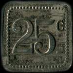 Jeton de 25 centimes du Mess des Sous-Officiers - P�pini�re du 28e r�giment d'Infanterie - revers