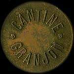 Jeton de 50 centimes de la Cantine Granjon du 38e r�giment d'Infanterie - avers