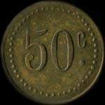 Jeton de 50 centimes de la Cantine Granjon du 38e r�giment d'Infanterie - revers