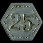 Jeton de 25 centimes du Cercle des Sous-Officiers du 401e R�giment d'Infanterie - revers