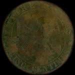 Jeton surfrapp� sur 5 centimes Napol�on III 1864 du 40e R�giment d'Infanterie de Ligne - revers