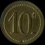 Jeton de 10 centimes avec �toile du 53e R�giment d'Infanterie - revers
