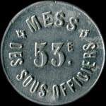 Jeton de 50 centimes avec étoile du 53e Régiment d'Infanterie - avers