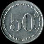 Jeton de 50 centimes avec �toile du 53e R�giment d'Infanterie - revers