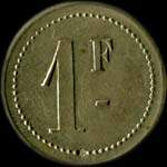 Jeton de 1 franc avec �toile du 53e R�giment d'Infanterie - revers