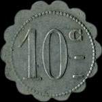 Jeton de n�cessit� 10 centimes Cantine Hiernard - 60e r�giment d'Infanterie - revers