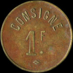 Jeton de Consigne 1 franc de Crépinge - 95e R.I. - Bourges - revers