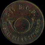 Jeton de 2 francs �mis par le Cercle des Sous-Officiers du 31e Bataillon de Chasseurs � Pied - avers