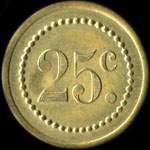 Jeton de 25 centimes �mis par le Cercle Mess des Sous-Officiers du 25e Bataillon de Chasseurs Alpins - revers