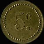 Jeton de 5 centimes �mis par le Mess du Centre d'Instruction du 30e Bataillon de Chasseurs Alpins - revers