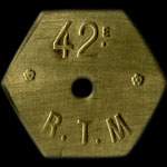 Jeton de 1 franc �mis par le 42e RTM - R�giment de Tirailleurs Malgaches - avers