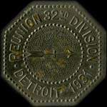 Jeton de n�cessit� comm�moratif de 1 franc �mis par la 32e division d'Infanterie am�ricaine � D�troit en 1931 - revers