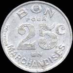 Jeton de 25 centimes 1922 �mis par Mercerie & Tissus E.Jallon � Jarnac (16200 - Charente) - revers