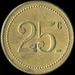 Jeton de 25 centimes �mis par la Soci�t� Coop�rative � Joinville (52300 - Haute-Marne) - revers