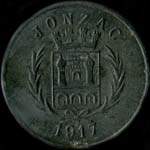 Jeton de 5 centimes 1917 �mis par l'Union des Commer�ants � Jonzac (17500 - Charente-Maritime) - avers