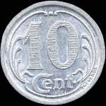 Jeton de 10 centimes 1921 �mis par la Chambre de Commerce des Landes (40 - D�partement) - revers