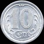 Jeton de 10 centimes 1922 �mis par la Chambre de Commerce des Landes (40 - D�partement) - revers