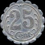 Jeton de 25 centimes 1921 �mis par la Chambre de Commerce des Landes (40 - D�partement) - revers
