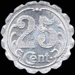 Jeton de 25 centimes 1922 �mis par la Chambre de Commerce des Landes (40 - D�partement) - revers