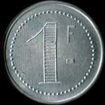 Jeton de 1 franc �mis par Grasso G. B. - cantinier - Lauris (84360 - Vaucluse) - revers