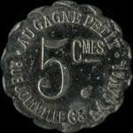 Jeton de 5 centimes émis par Au Gagne Petit à Laval (53000 - Mayenne) - avers