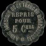 Jeton de 5 centimes émis par Au Gagne Petit à Laval (53000 - Mayenne) - revers