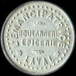 Jeton de 5 centimes émis par L'Emancipatrice - Boulangerie - Epicerie à Laval (53000 - Mayenne) - avers