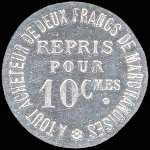 Jeton de 10 centimes émis par Au Gagne Petit à Laval (53000 - Mayenne) - revers