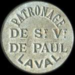 Jeton de 5 centimes émis par le Patronage de Saint-Vincent-de-Paul à Laval (53000 - Mayenne) - avers