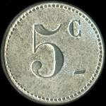 Jeton de 5 centimes émis par le Patronage de Saint-Vincent-de-Paul à Laval (53000 - Mayenne) - revers