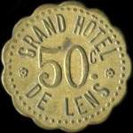 Jeton de 50 centimes �mis par le Grand H�tel de Lens (62300 - Pas-de-Calais) - avers
