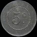 Jeton de 5 centimes �mis par La Populaire - Lespignan (34710 - H�rault) - revers