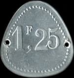 Jeton de 1,25 franc �mis par le Caf� de l'Orient � Libourne (33500 - Gironde) - revers