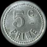 Jeton de 5 centimes �mis par Guinet � Liessies (59740 - Nord) - revers