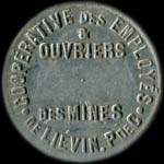 Jeton Boulangerie - 1922 émis par la Coopérative des Employés & Ouvriers des Mines de Liévin (62800 - Pas-de-Calais) - avers