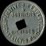 Jeton Boulangerie - 1922 émis par la Coopérative des Employés & Ouvriers des Mines de Liévin (62800 - Pas-de-Calais) - avers