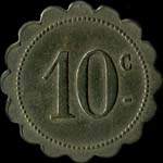 Jeton de 10 centimes �mis par le Caf� de la Paix � Lille (59000 - Nord) - revers