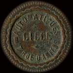 Jeton de 20 centimes �mis par les Automatiques - 7, Rue d'Amiens � Lille (59000 - Nord) - avers