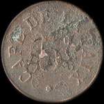 Jeton de 5 centimes �mis par le Caf� de la Paix � Lille (59000 - Nord) - avers