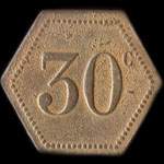 Jeton de 30 centimes �mis par le Caf� de la Paix � Lille (59000 - Nord) - revers