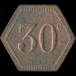 Jeton de 30 centimes �mis par le Caf� de la Paix � Lille (59000 - Nord) - revers