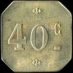 Jeton de 40 centimes �mis par le Caf� Jean � Lille (59000 - Nord) - revers
