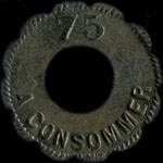 Jeton de 75 centimes �mis par Clamour � Lille (59000 - Nord) - revers