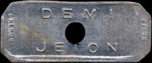 Demi jeton �mis par L'Essor � Lille (59000 - Nord) - revers