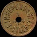 Jeton de 1 pain �mis par L'Ind�pendante � Lille (59000 - Nord) - revers